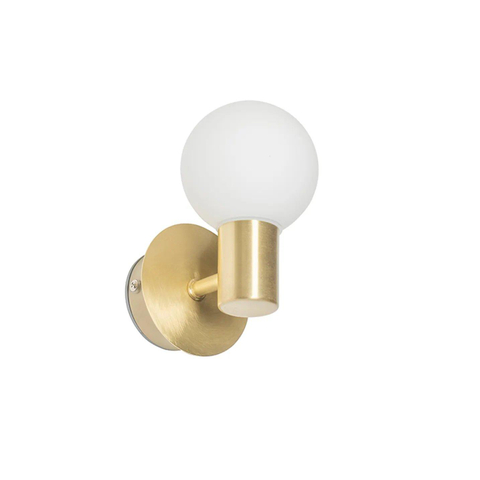 QAZQA Cederic applique murale 8x14,2x11,4 cm - IP44 - laiton brossé (doré) SW1187219