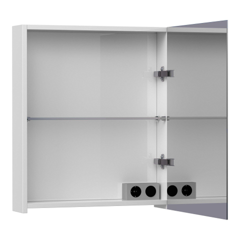 BRAUER Impress spiegelkast – 59x70x15 cm – rechtsdraaiend, dubbelzijdige spiegeldeurr – Wit hoogglans SW392952