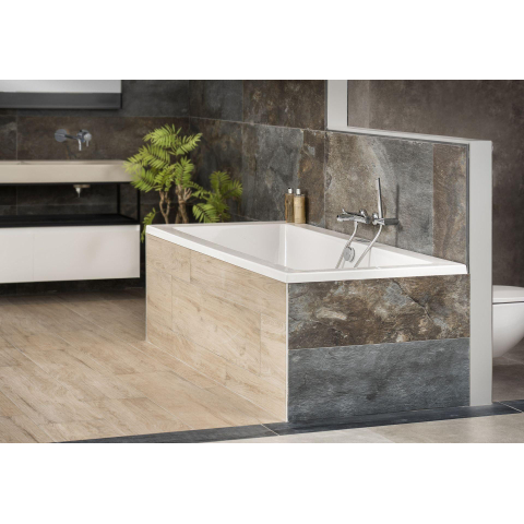 Xenz Society Baignoire duo - 170x75x53 - bonde centrale - acrylique - blanc SW102898