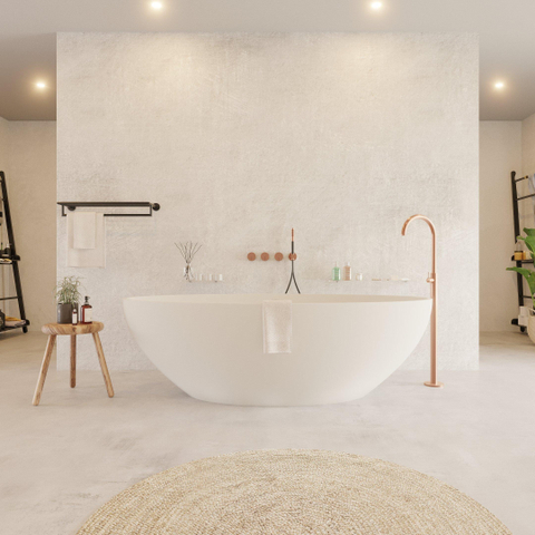 Ideavit Solidellipse Baignoire autoportante 180x88cm ovale Solid surface blanc SW85894