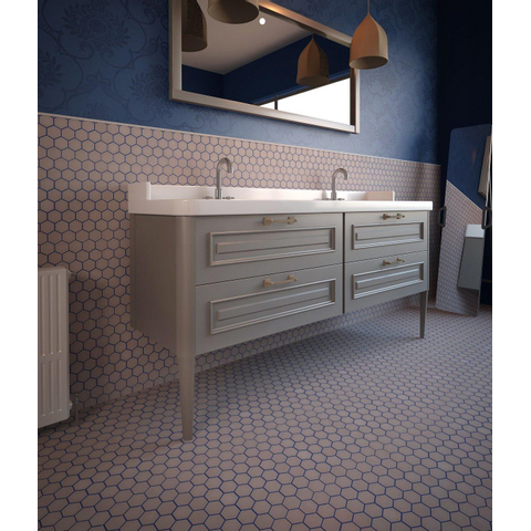La mosaïque Mosaic Factory Valencia - 27,6x32,9cm - carrelage mural et de sol - Hexagone/Hexagone - Verre recyclé Rose Mat Mat SW374592