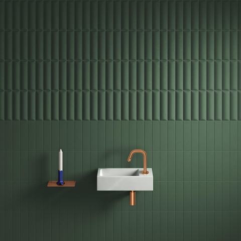 Clou Flush 3 lave-mains 36x18cm avec trou de robinetterie à droite blanc mat céramique SW795713
