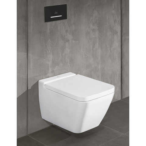 Villeroy & Boch Viconnect bedieningsplaat dualflush frontbediend - 25.3x14.5cm - kunststof zwart/matchroom - mat zwart SW106658