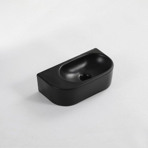 QeramiQ Fuente pack lave-mains – demi-rond – 40 x 21,5 x 12 cm – sans perçage – robinet doré brossé SW1233108