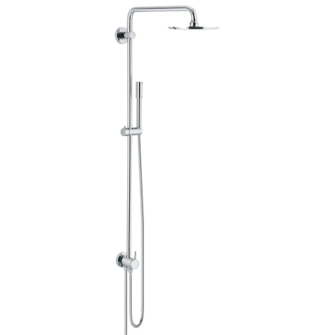 Grohe Rainshower ensemble de douche pluie apparent – sans robinet – douche de tête Ø 21 cm – douchette bâton – barre de douche 113 cm – chrome 0430171