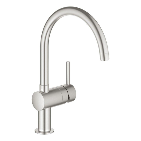 Grohe Minta Keukenkraan - hoog - draaibare ronde uitloop - Brushed Supersteel (RVS) 0102509