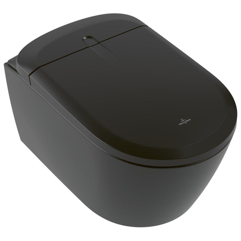 Villeroy & Boch Supreo Viclean douche wc - 61.2cm directflush CeramicPlus - spoelrandloos - Pure Black (zwart) SW1389918