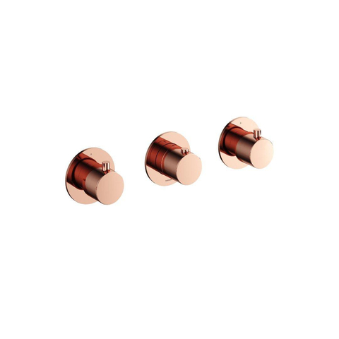 Hotbath Cobber afbouwdeel inbouw douche thermostaat met 2 stopkranen horizontale plaatsing roze goud SW229904