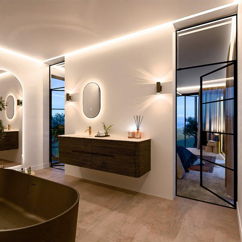 Mondiaz CIRO-DLUX Meuble de salle de bains - 170x45x50cm - Plan vasque solid surface Nata - 1 lavabo à gauche - 1 trou de robinet - 4 tiroirs - Shadow SW1532682