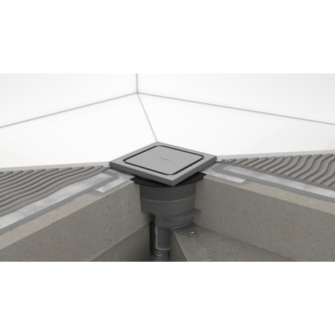 Hansgrohe RainDrain Spot Plus - 15x15cm - hoogte verstelbaar frame - brushed stainless steel SW1590445