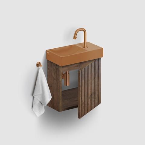 Clou Vale lave-mains 38 cm avec trou de robinet à droite mat it. sable céramique SW809550