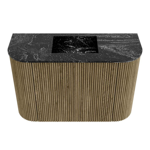 Mondiaz JOYA-DLUX Meuble de salle de bains 63,2cm - arrondis gauche et droite couleur Dusk - Vasque FAYE position Milieu Sans trou de robinet couleur Lava SW1423282