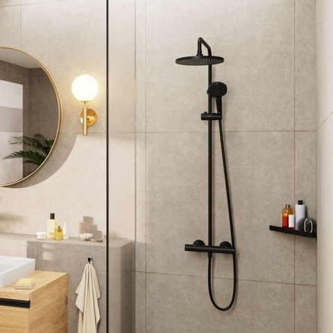 Hansgrohe Vernis Blend Showerpipe - 240 - 1jet - ecosmart - met thermostaat - mat zwart SW803099