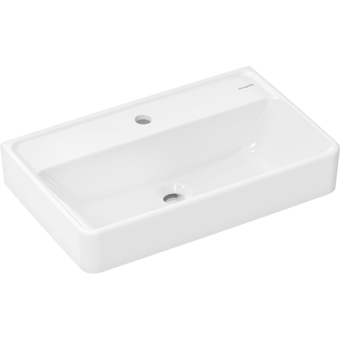 Hansgrohe Xanuia Q Wastafel/Fontein - 60x37cm - inbouw - 1 kraangat - zonder overloop - compact - glans wit SW1165065