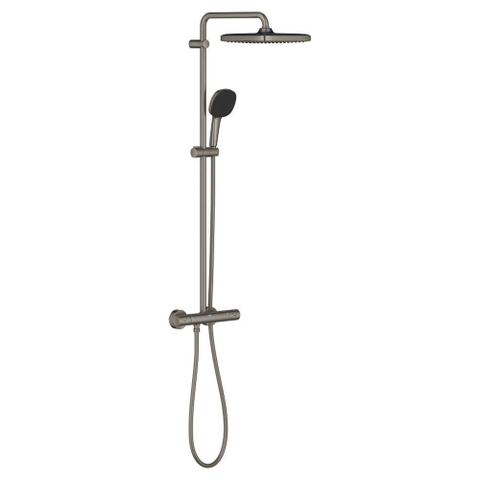 GROHE Vitalio Comfort doucheset - met thermostaat - geborsteld hard graphite (antraciet) SW1590100