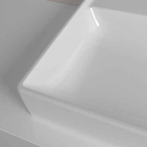 Villeroy & Boch Collaro meubelwastafel onderzijde - geslepen - 80x47cm - met overloop - 1 kraangat - White Alpine (glans wit) SW358317