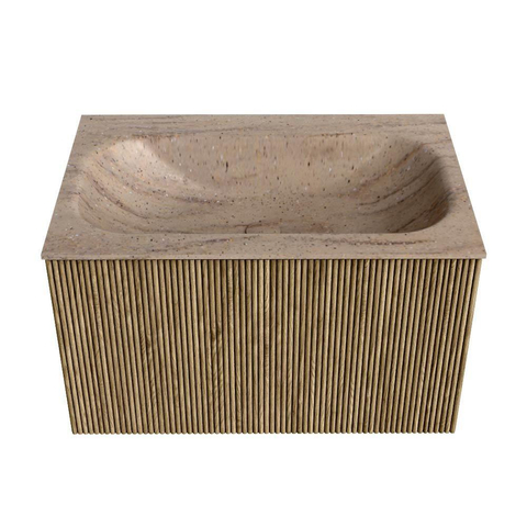 MONDIAZ KURVE-DLUX 70cm badmeubel kleur Dusk met 1 lade en 0 deuren. Wastafel BIG SMALL Midden 1 kraangat Saba. SW1433329