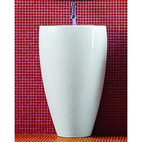 Laufen Alessi One staande wastafel 53x52x85cm 1 kraangat incl. clou met geïntegreerde zuil uit één stuk keramiek lcc-wit 0080140