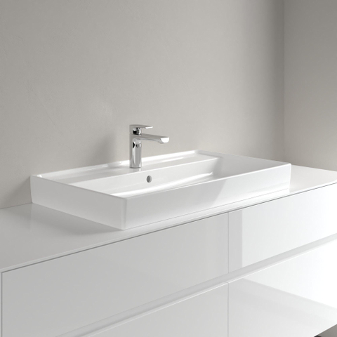 Villeroy & Boch Collaro meubelwastafel onderzijde - geslepen - 80x47cm - met overloop - 1 kraangat - White Alpine (glans wit) SW358317