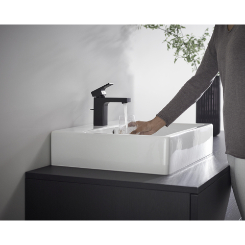 Hansgrohe Vernis Shape Eengreeps wastafelmengkraan - 100 - coolstart - met PopUp - trekwaste - mat zwart SW651418