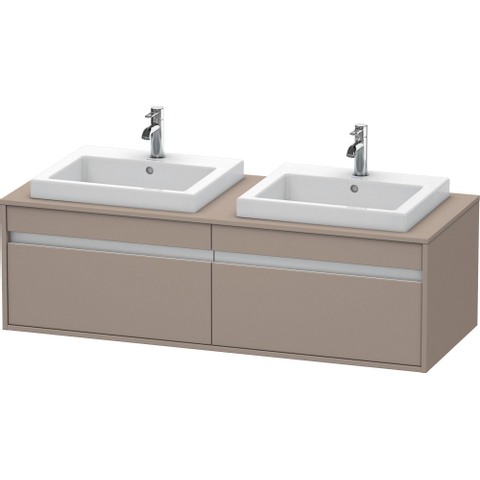 Duravit Ketho Meuble sous-lavabo avec 2 tiroirs juxtaposés pour 2 lavabos encastrables 140x42.6x55cm basalte 0300593