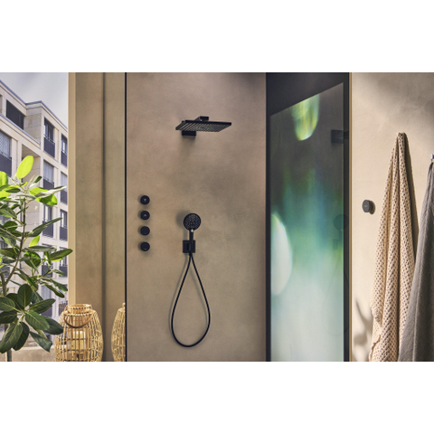 Hansgrohe Raindance E hoofddouche - 30x30cm - met douchearm - mat zwart SW297590