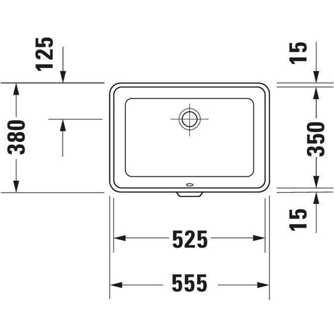 Duravit 2nd floor onderbouwwastafel zonder kraanvlak 55.5x38cm wit 0290371