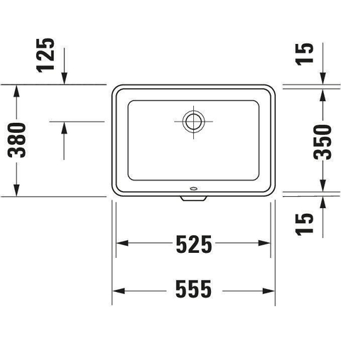Duravit 2nd floor Onderbouwwastafel - zonder kraanvlak - met bevestiging - 55.5x38cm - met wondergliss - wit 0290372