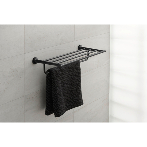 Duravit Starck T Handdoekhouder - 4 rijen - 61cm - mat zwart SW297093