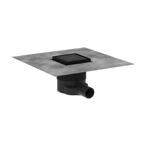 Hansgrohe RainDrain Brilliance Bonde de douche - 10x10cm - face arrière carrelable - noir mat SW1590339