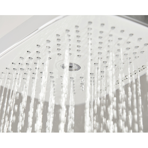 Hansgrohe Raindance Select E 300 - showerpipe: - met Showertablet - 300 opbouwkraan - thermostatisch - met handdouche - 3jet en hoofddouche - 3jet wit/chroom - thermostaat - wit chroom 0452234