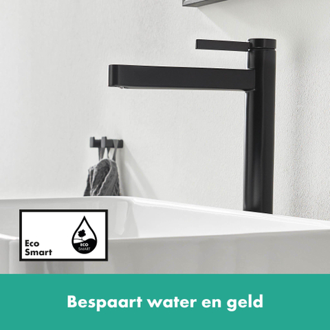 Hansgrohe Finoris 1 greeps wastafelkraan - 260 met afvoerplug - mat zwart SW651283