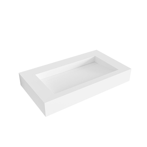 Mondiaz AVON wastafel - 80x46x12cm - wasbak midden - zonder kraangat - talc (wit) SW428141