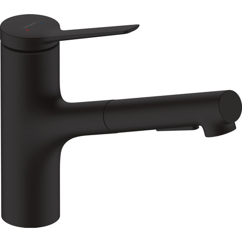 Hansgrohe Zesis m33 1 greeps keukenkraan - 150 metalen uittrekbare. vuistdouche - 2jet - mat zwart SW918714