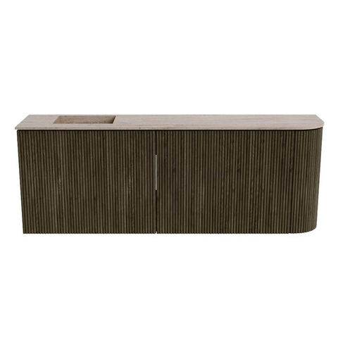 Mondiaz JOYA-DLUX 111.6cm toiletmeubel - ronding rechts kleur Shadow - Wastafel FAYE positie Links 1 kraangat kleur Saba. SW1425155