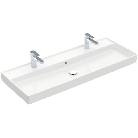 Villeroy & Boch Collaro meubelwastafel - 120x47cm - met overloop - 2 kraangaten - White Alpine (glans wit) SW358328