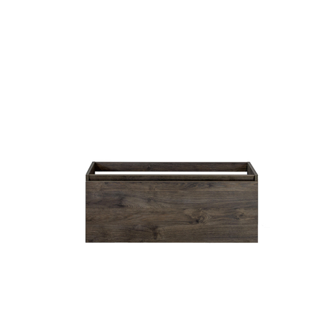H&R Badmeubelen Matrix Wastafelonderkast - 100x44.8x40cm - 1 lade - greeploos met greeplijst - espresso SW530209