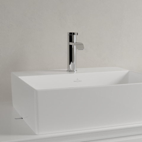 Villeroy & Boch memento 2.0 opzetwastafel - 50x42cm - met 1 kraangat - zonder overloop CeramicPlus - White Alpine (glans wit) SW156559