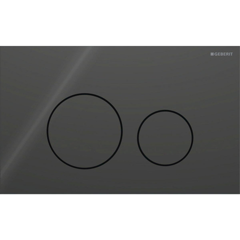 Geberit Sigma40 bedieningsplaat - 2-toets spoeling - extra dun - ronde knoppen - glas - glans zwart SW1237195