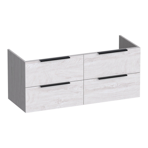 BRAUER Elevate meuble sous-lavabo 120 sans poignées rapportées 4 tiroirs softclose et 2 découpes pour siphon - Forest Seashell SW1200108