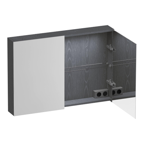 BRAUER Impress Deluxe armoire de toilette – 99 x 70 x 15 cm – Éclairage LED – Timber Grey SW1198952