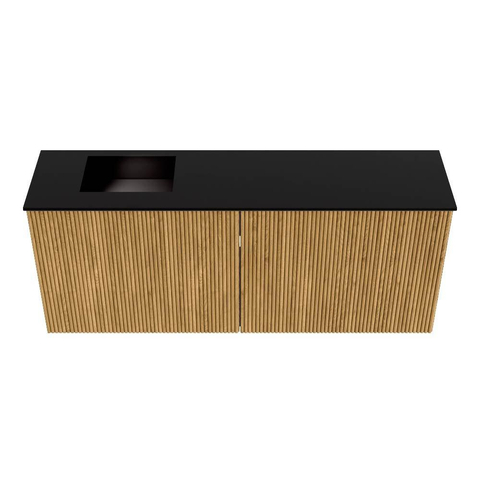 Mondiaz JOYA 100cm meuble WC - couleur Chêne - Lavabo FAYE position Gauche Sans trou de robinet couleur Urban. SW1421217