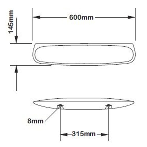 Duravit Duraplus Tablette 60x14,5cm céramique blanc 0260584