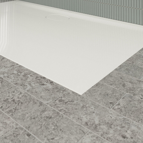 Villeroy & Boch Ecora douchebak - 140x80x3.5cm - afvoer lange zijde - white alpine (wit) SW1558980