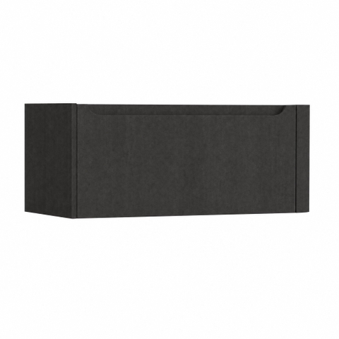 H&R Badmeubelen Juice Wastafelonderkast - 100x45x40cm - rechterhoek afgerond - 1 lade - geïntegreerde greep - basalt SW1259760