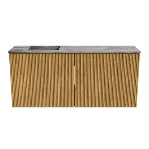 Mondiaz JOYA-DLUX 90cm toiletmeubel - kleur Oak - Wastafel FAYE positie Links 1 kraangat kleur Sombra. SW1424267