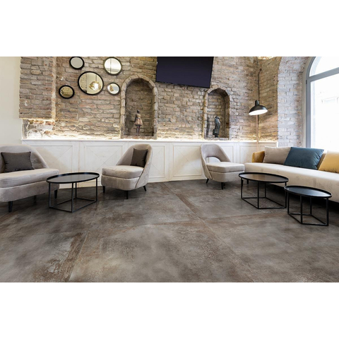 Terravito Copuro carreau mural et de sol - 60x60cm - 10mm - Carré - rectifié - aspect béton - blanc mat SW656901