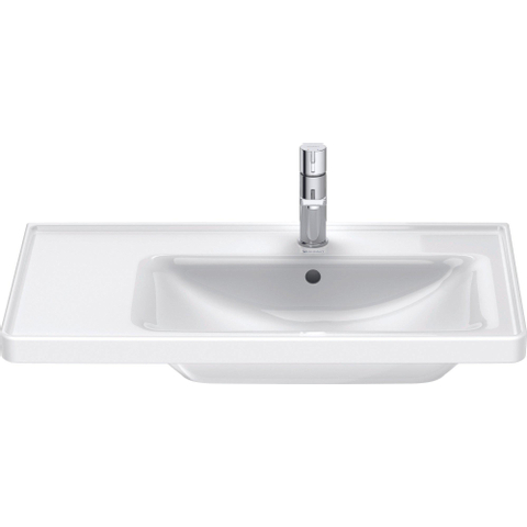 Duravit D-neo Wastafel - met waskom rechts - met kraangat - met overloop - 80x48cm - met wondergliss - wit SW640466