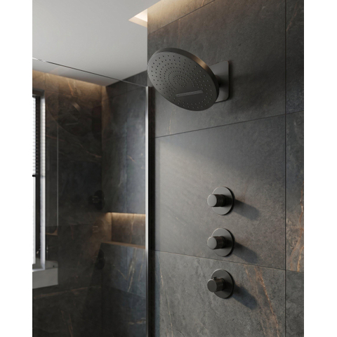 Uniforma inbouw regendouche – thermostatisch – Ø32 cm hoofddouche met waterval – zonder handdouche – mat zwart SW1577866