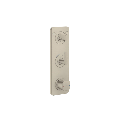 Hansgrohe Axor Citterio C afbouwdeel v. inbouw douchekraan thermostatisch m. plaat v. 2 functiesen cubic cutbrushed nickel SW1151999